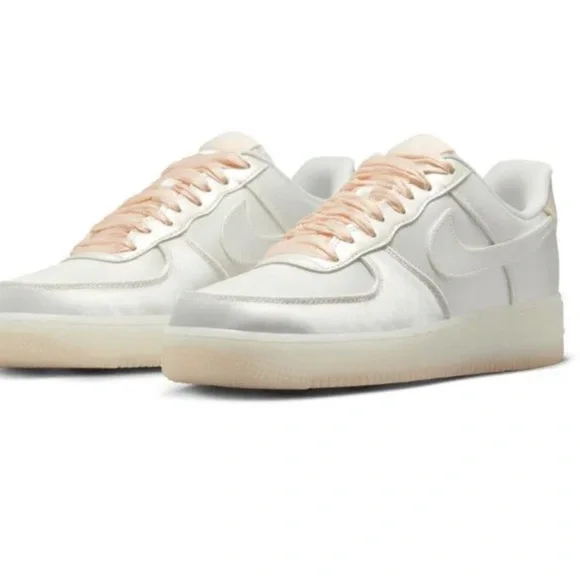 Nike WMNS Air Force 1 sneakers in Satin Color Sail-Barely Orange RARE Size 9! - Picture 1 of 16